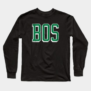 BOSton retro - Black/Green Long Sleeve T-Shirt